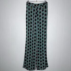Anthropologie Corey Lynn Calter Women’s Chain Link Flare Pants Teal Size XS